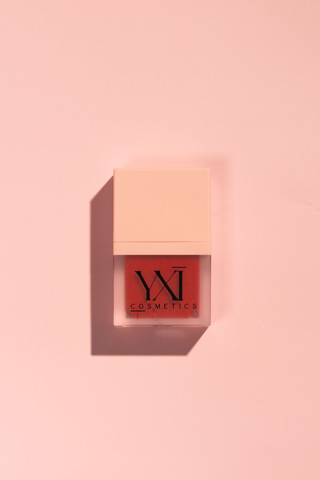 Guido red matte lipstick swatch on lips – bold red color